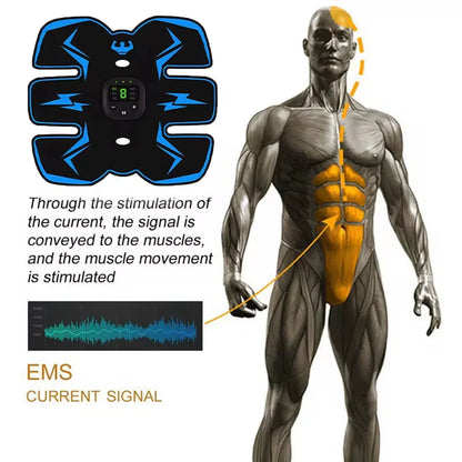 Rechargeable ABS Muscle Stimulator – Wireless Ab Toner with 8 Modes & 29 Intensity Levels