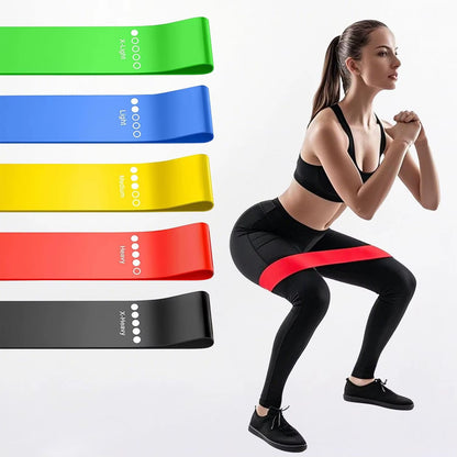 5 Pcs Resistance Loop Bands for Exercise, Color-Coded Strength Training Bands with Carry Bag and Instruction Guide