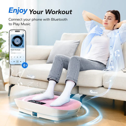 CV30 Pro Whole Body Curved Vibration Fitness Plate + 5 Pcs Resistance Loop Bands for Exercise