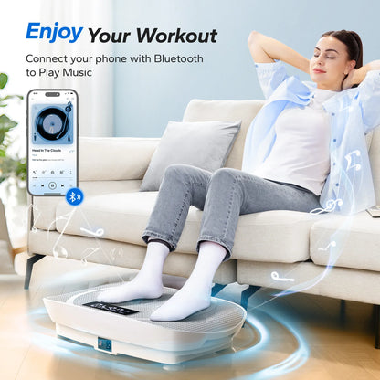 CV30 Pro Whole Body Curved Vibration Fitness Plate + 5 Pcs Resistance Loop Bands for Exercise