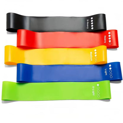 5 Pcs Resistance Loop Bands for Exercise, Color-Coded Strength Training Bands with Carry Bag and Instruction Guide
